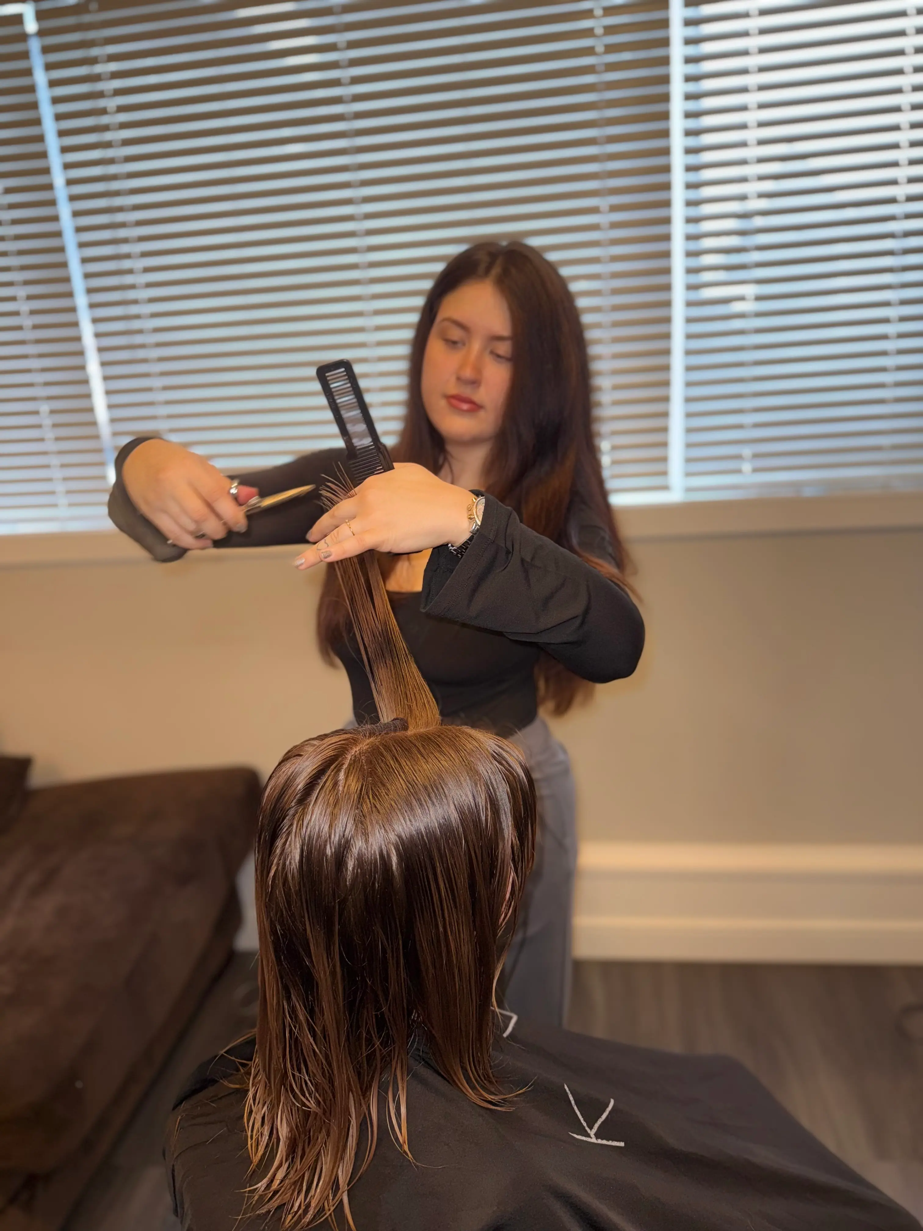 Modern and quiet luxury hair studio workspace in Edmonton